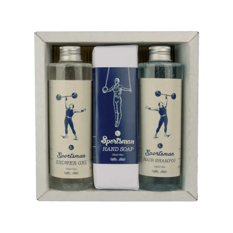 Bohemia gifts & Cosmetics Sportsman confezione regalo per la doccia per uomo gel doccia 250 ml + sapone 145 g + shampoo per capelli 250 ml