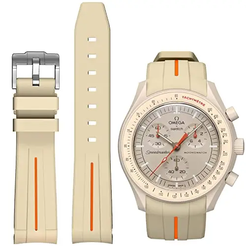 BONACE Cinturino in silicone senza spazi per Omega x Swatch MoonSwatch, cinturino di ricambio per orologio Omega x