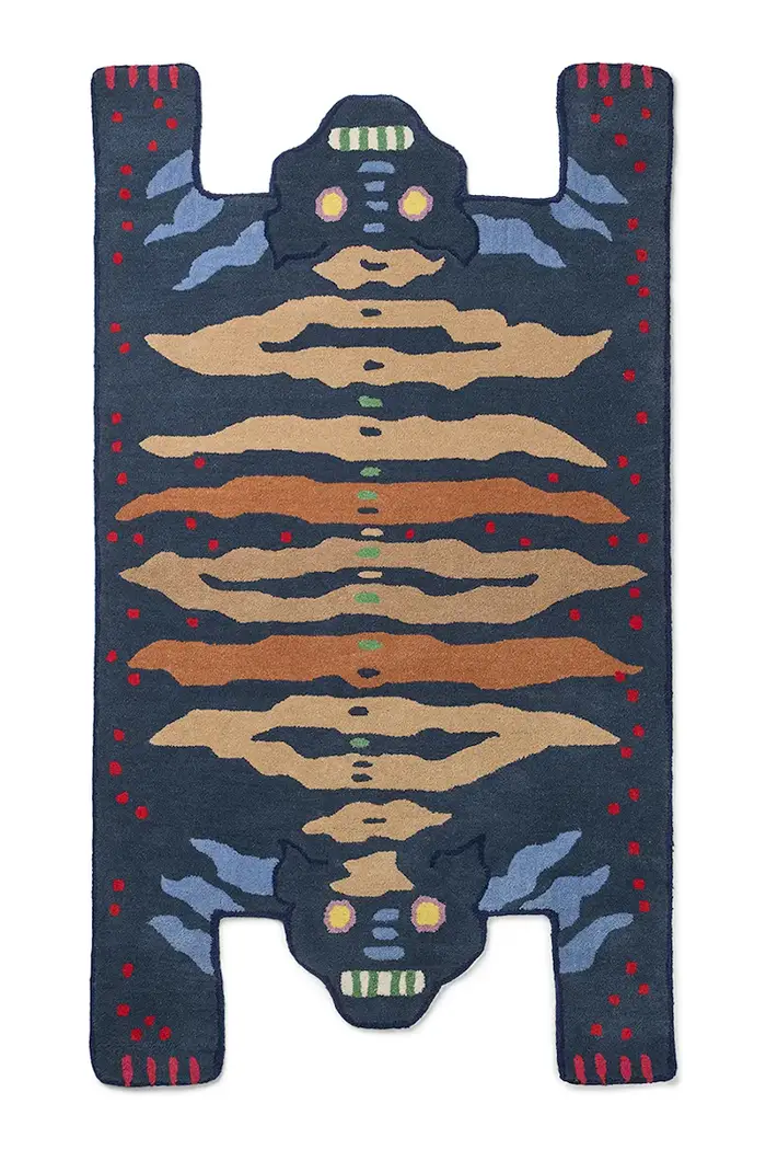 Tappeto decorativo in lana large Multicolore