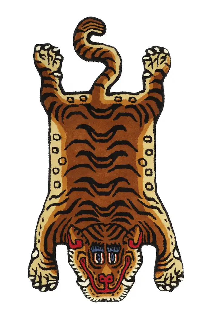 tappeto di lana Tiger 50 x 85 cm Multicolore