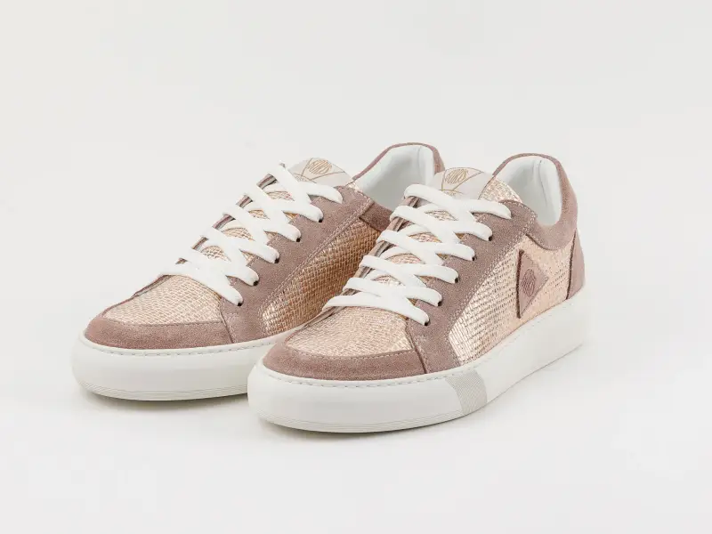 Boris Firenze BLOSSOM - Sneakers rosa brillante con particolari rosa scamosciati