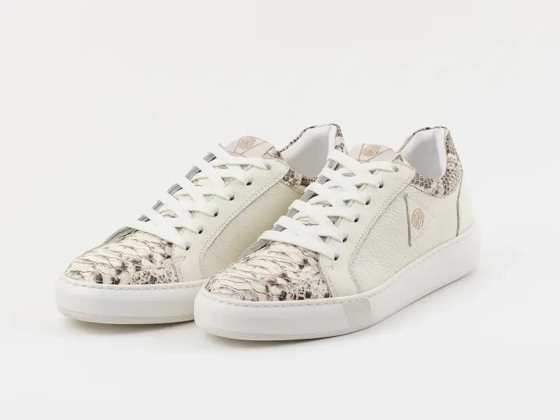 Boris Firenze ILLUSION - Sneakers beige con particolari in cocco