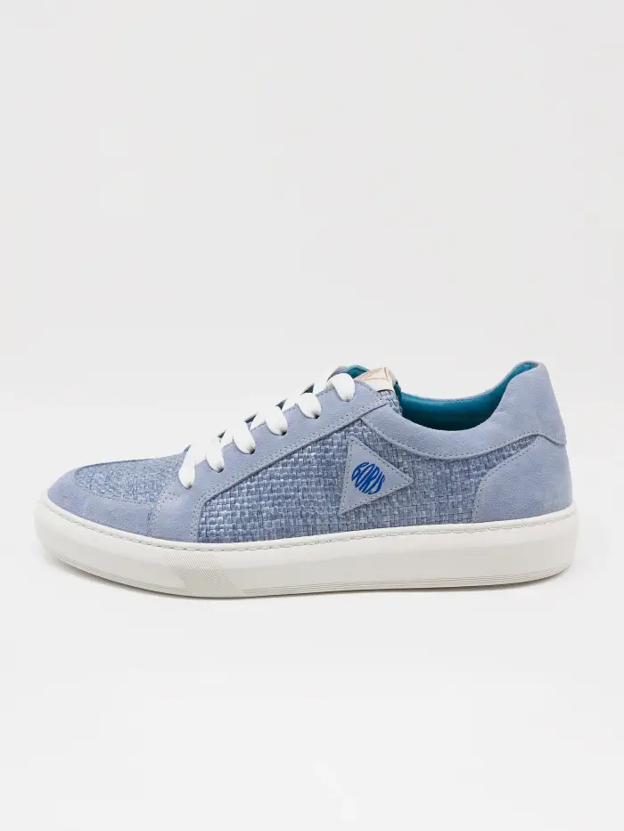 Boris Firenze | Sneaker made in Italy SERENDIPITY DENIM - Sneaker in Tessuto Intrecciato e Pelle