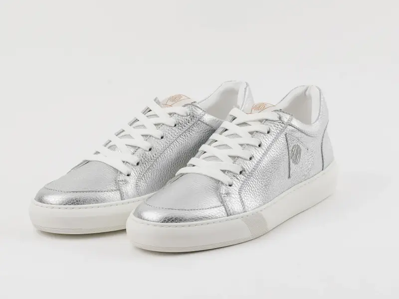 Boris Firenze WANDERLUST - Sneakers argento in pelle shimmer