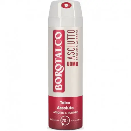 Borotalco Deodorante Uomo Spray Asciutto Profumo Ambrato 150 Ml
