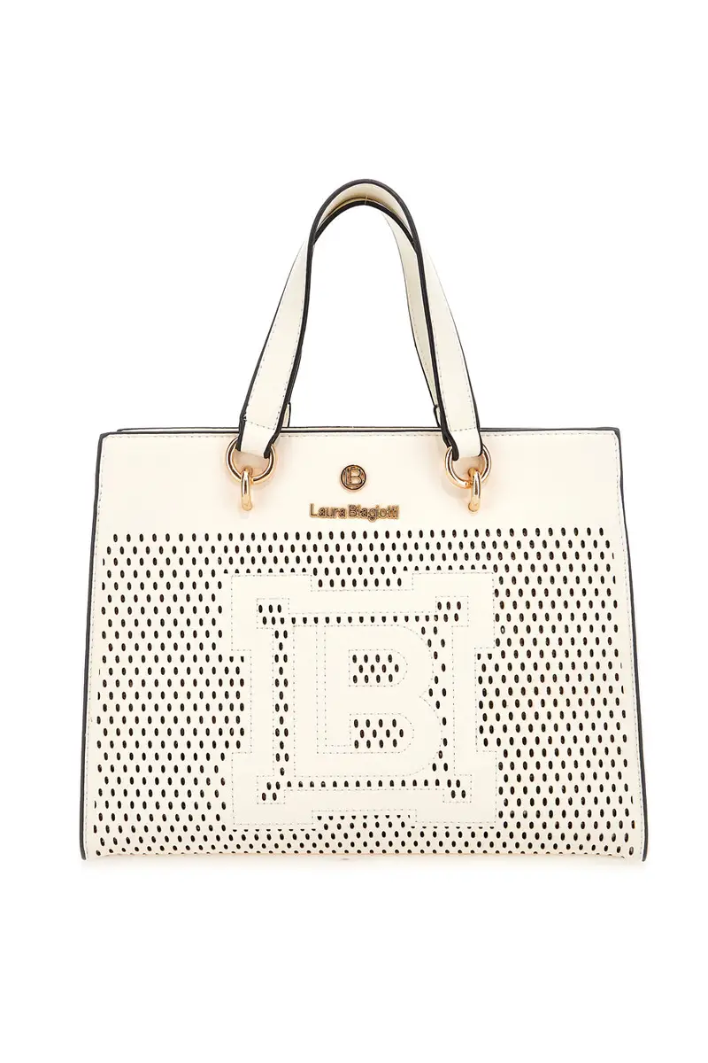 LAURA BIAGIOTTI Borsa Bianco Panna con tracolla removibile EMBARK