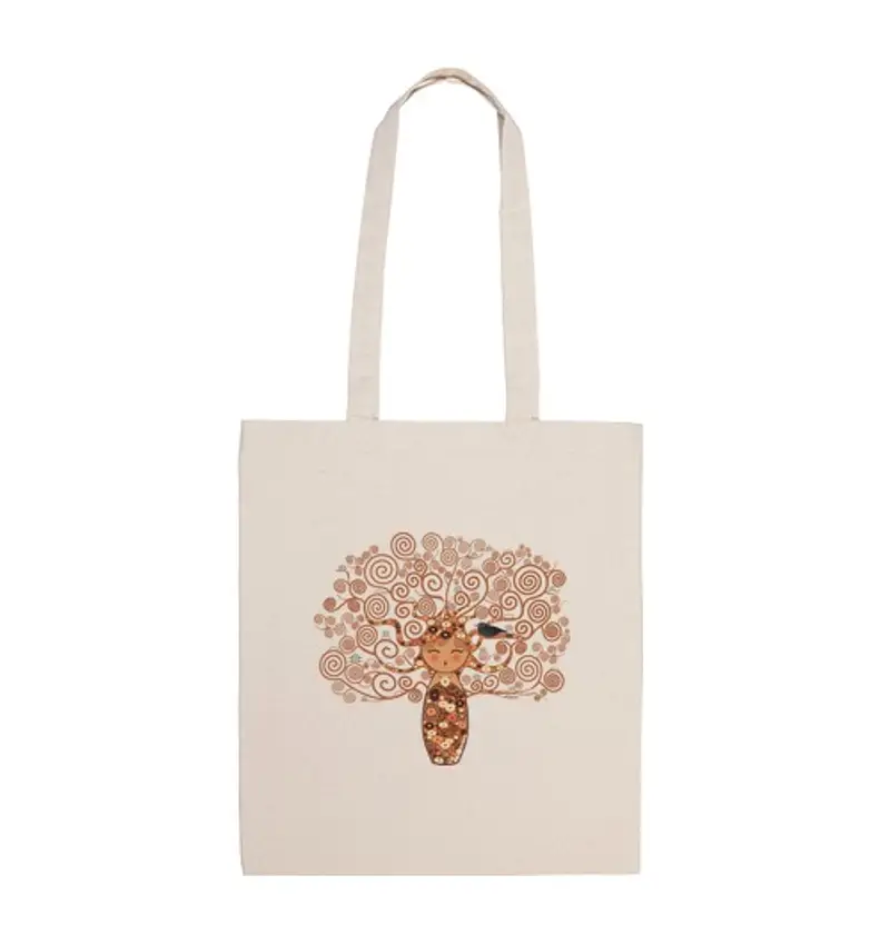 tostadora.it Borsa di tela kokeshi l'albero della vita stile di klimt