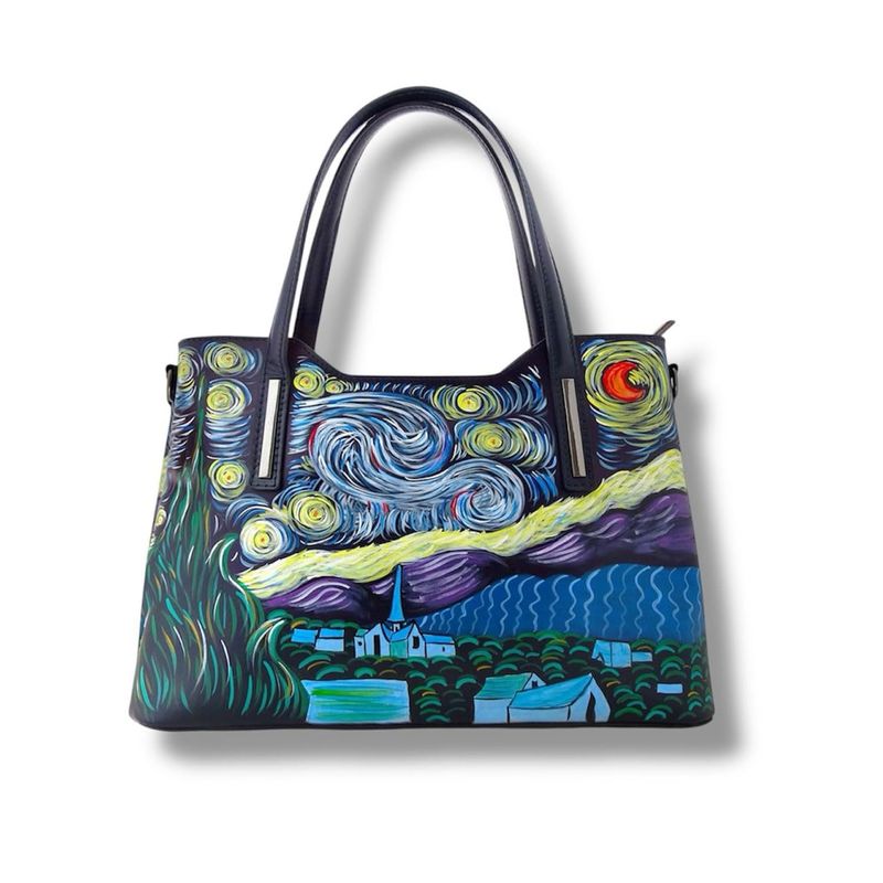 Arte Lisanti Borsa Dipinta a Mano Van Gogh - Vera Pelle