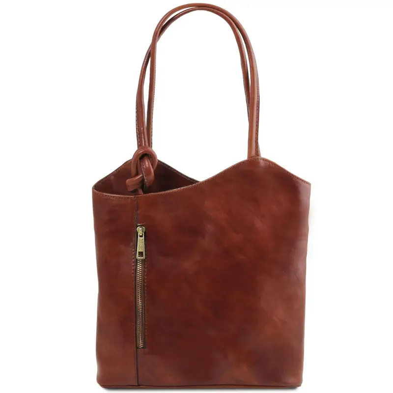 Tuscany Leather Borsa donna in pelle convertibile a zaino Marrone