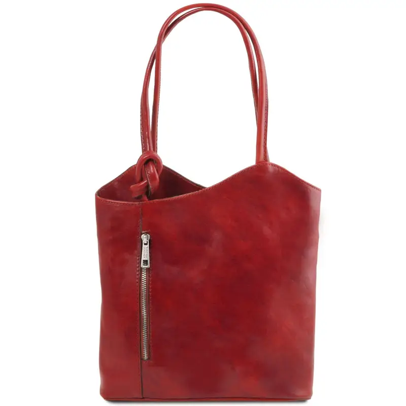 Tuscany Leather Borsa donna in pelle convertibile a zaino Rosso