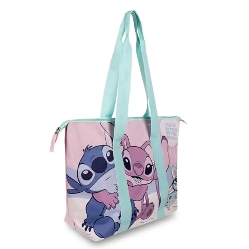 Cartelyn Borsa Stitch Bambina – Grande Borsa Mare o Viaggio con Cerniera – Leggera e Capiente – Accessorio Estivo per Ragazze e Donne