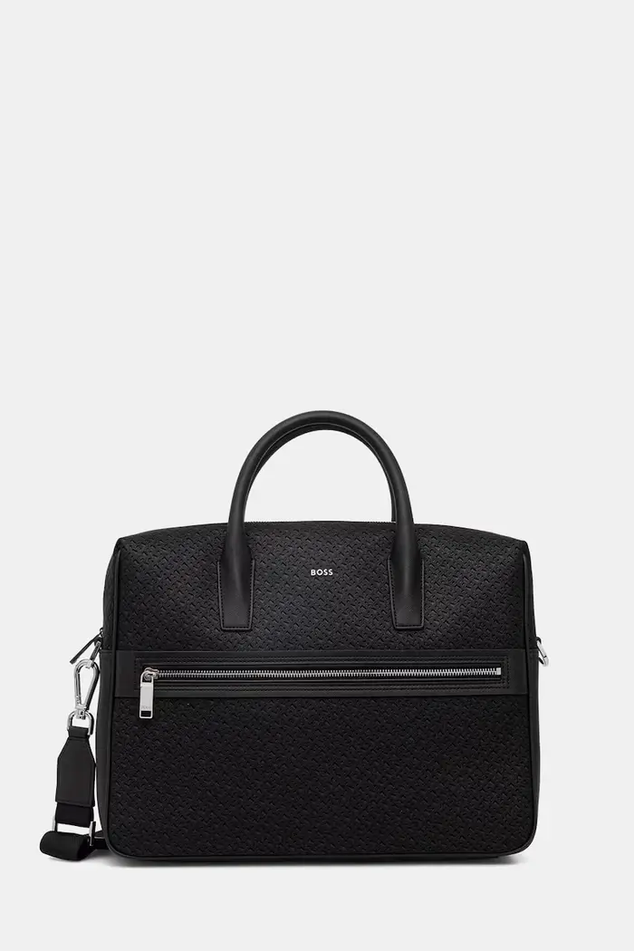 Boss borsa da laptop da uomo in pelle Nero