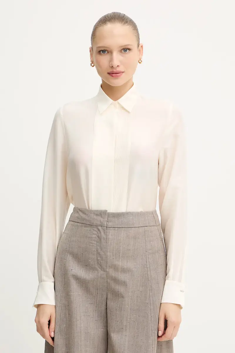 Boss camicia in lana donna colore beige 50548399