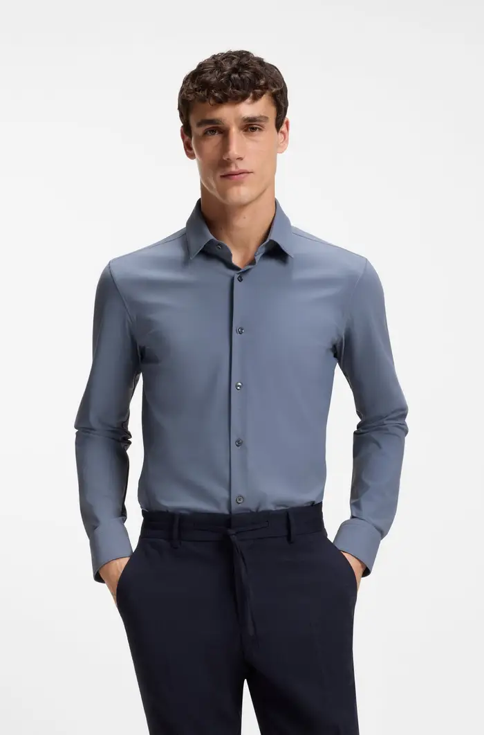 CAMICIA P-HANK-S-K-261 10248739 01 OPEN BLUE