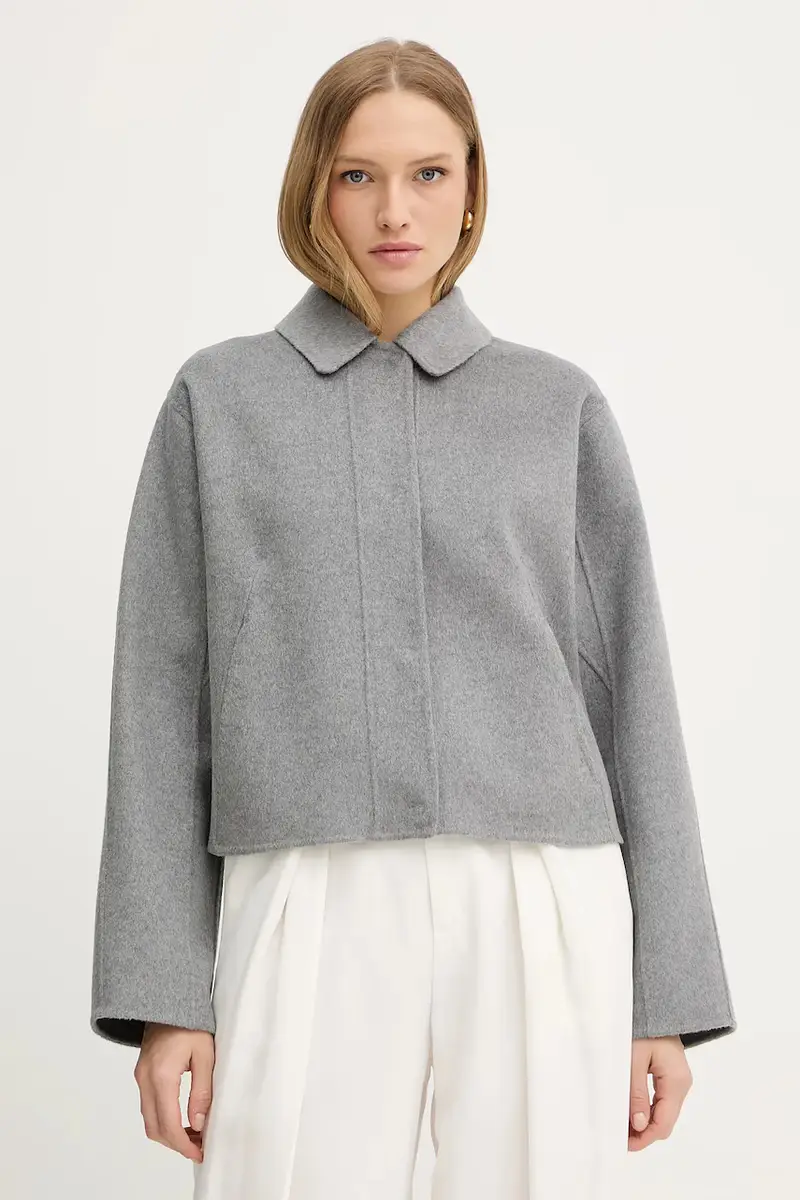 Boss cappotto in lana donna colore grigio 50543170