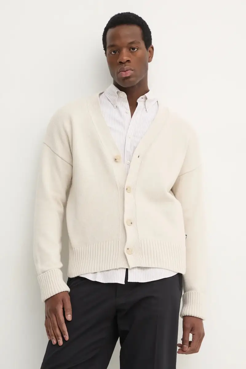 Boss cardigan con aggiunta di lana colore beige 50531158