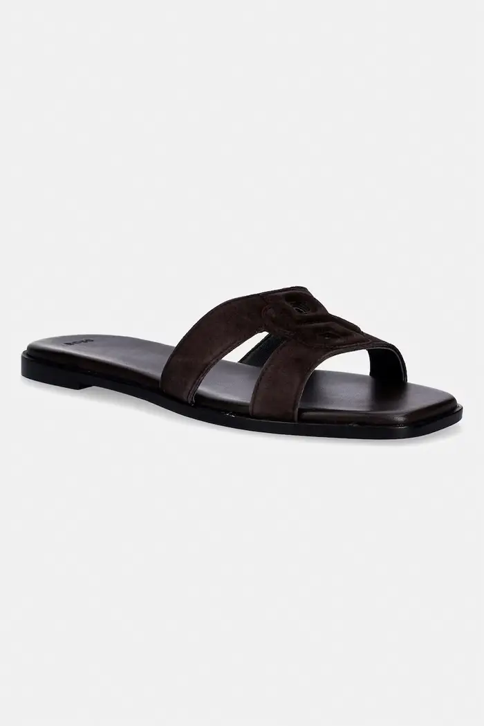 Boss ciabatte slide da donna in scamoscio Charlize Marrone