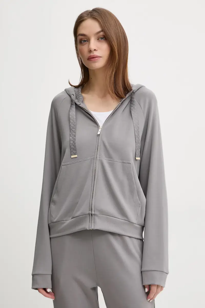 Boss felpa lounge colore grigio con cappuccio 50535842