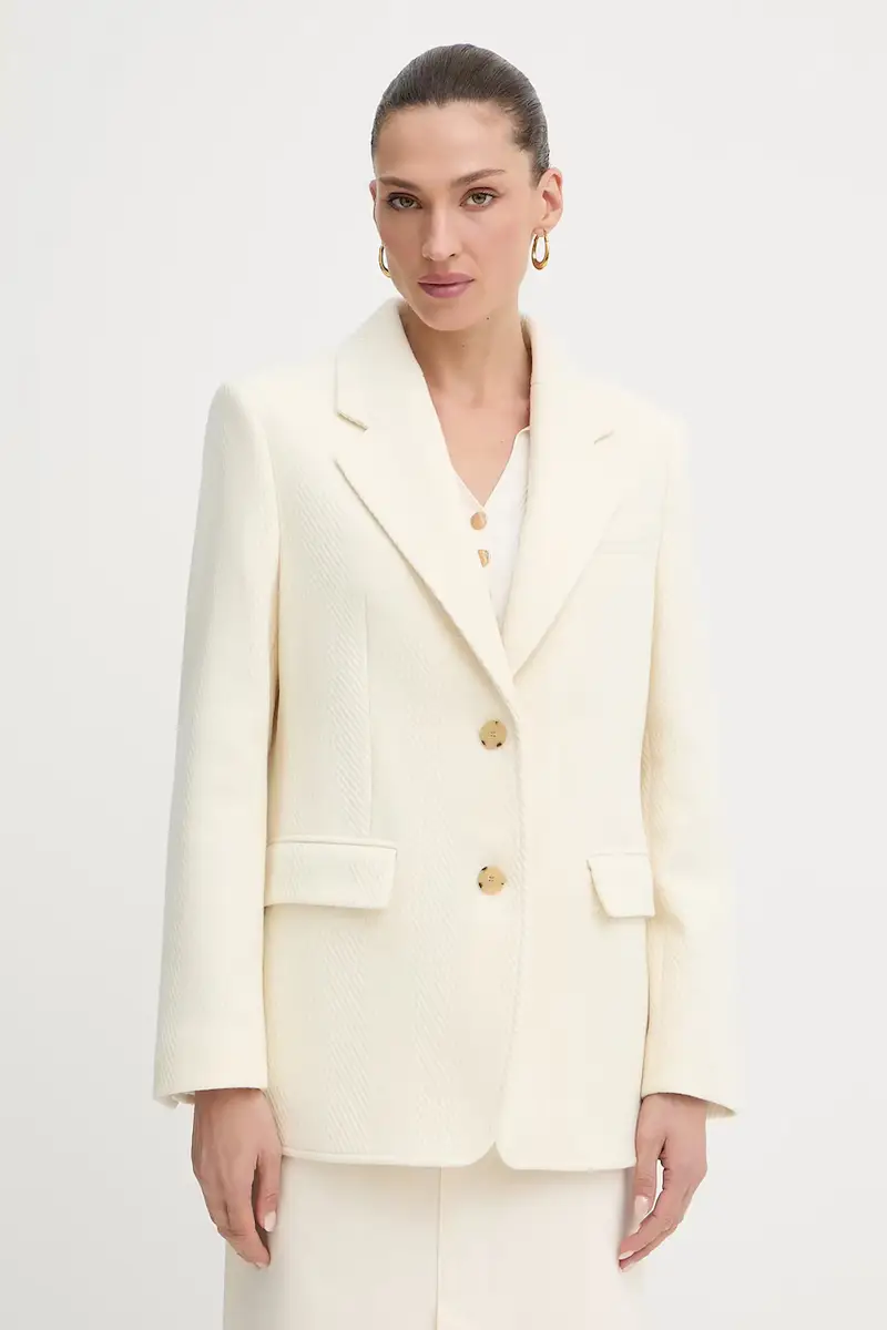 Boss giacca in lana colore beige 50543726