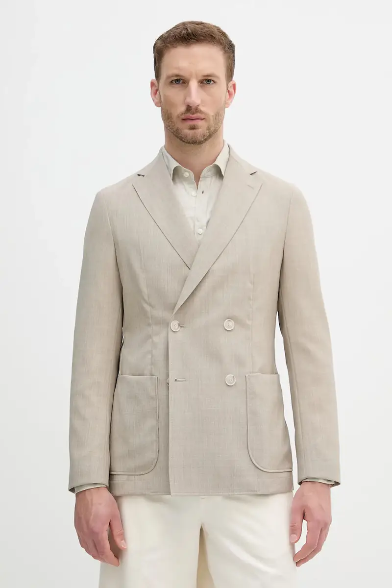 Boss giacca in lana uomo colore beige 50553881