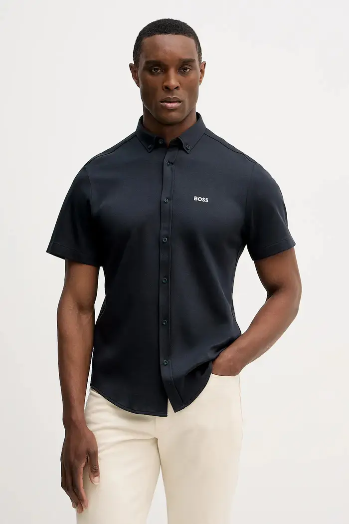 BOSS Green camicia da uomo in cotone ST_Motion S Blu navy