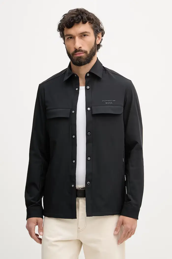 BOSS Green giacca camicia da uomo BOSS X PORSCHE Nero
