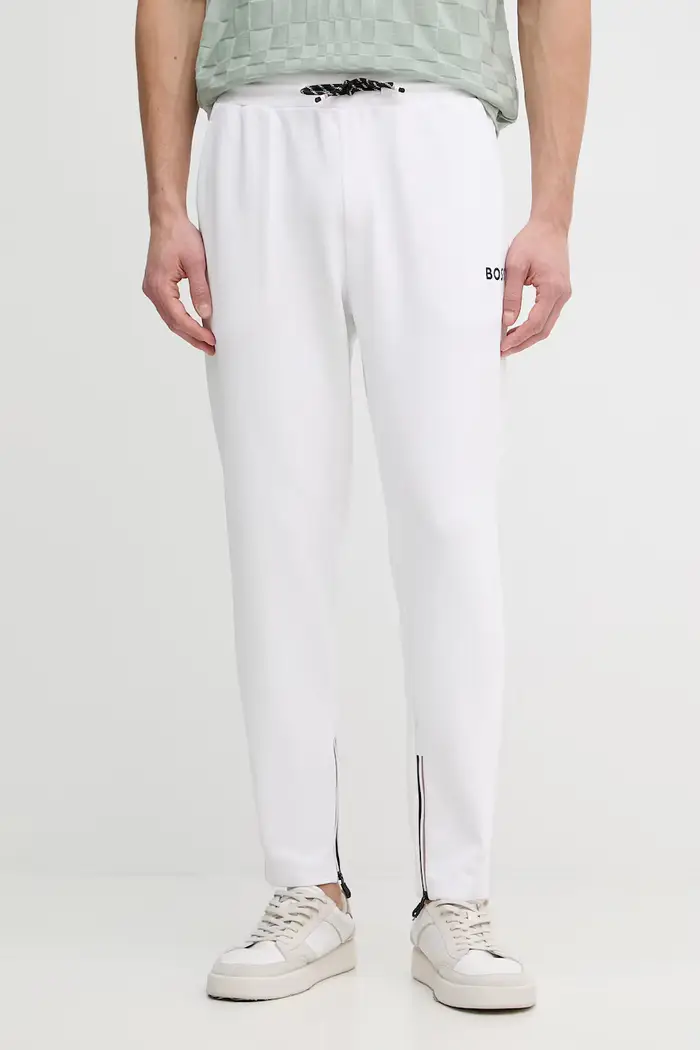 BOSS Green pantaloni da tuta da uomo JT_TOC Spin Long Bianco