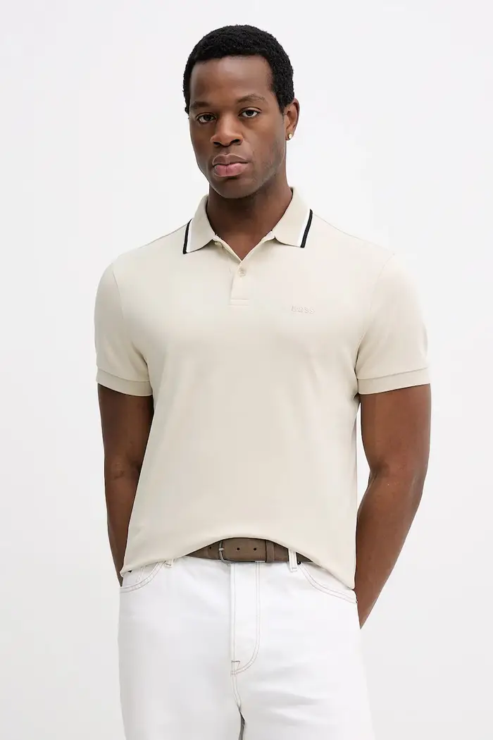 BOSS Green polo in cotone PL_Join Paddy Beige