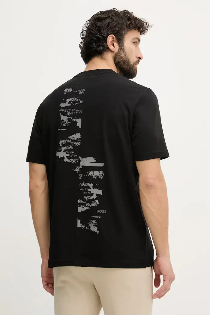 BOSS Green t-shirt da uomo con cotone Nero