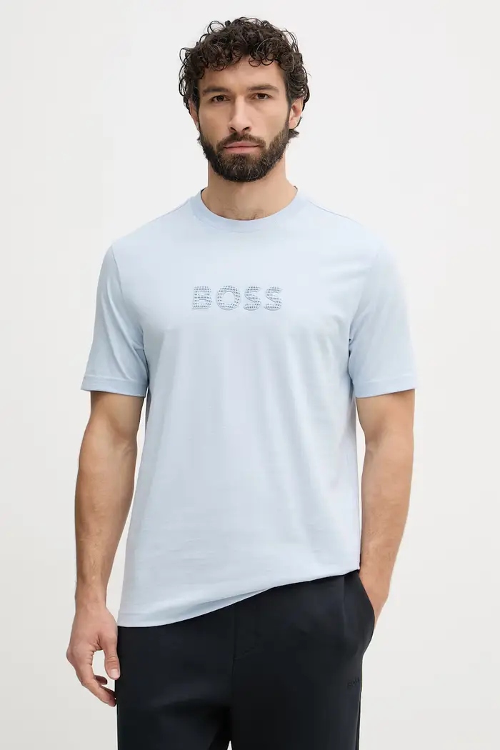 BOSS Green t-shirt da uomo in cotone Blu