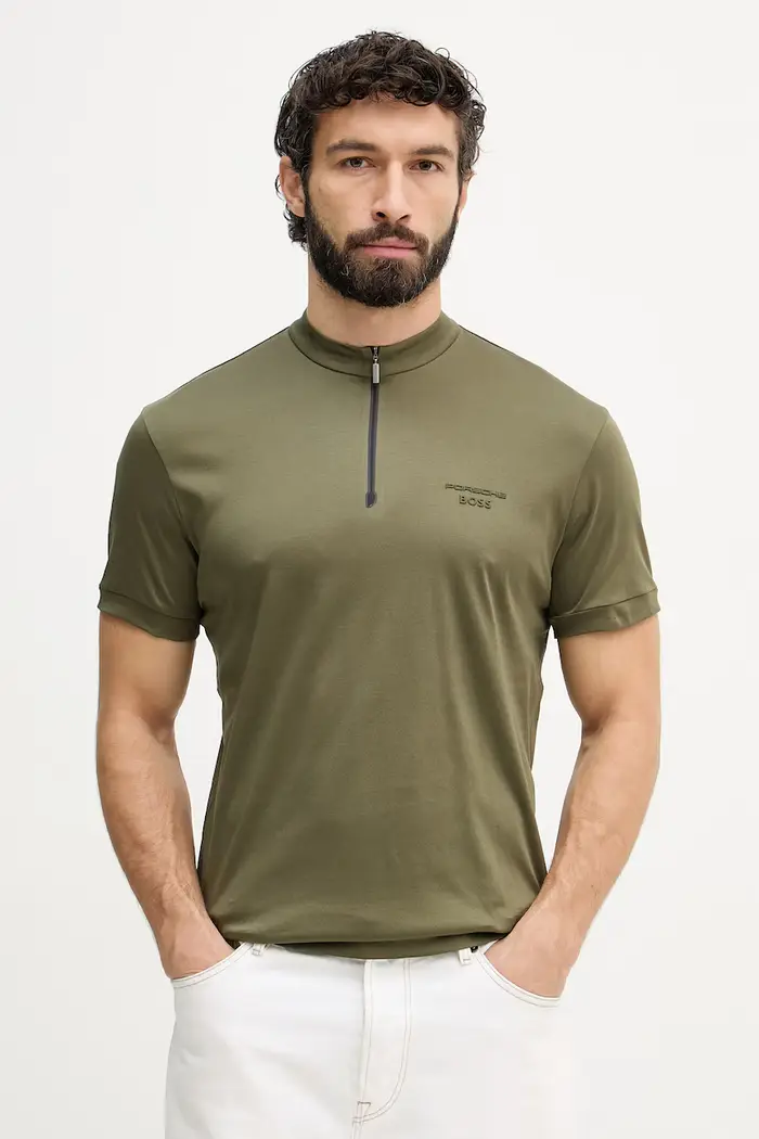 BOSS Green t-shirt da uomo in cotone BOSS X PORSCHE Verde