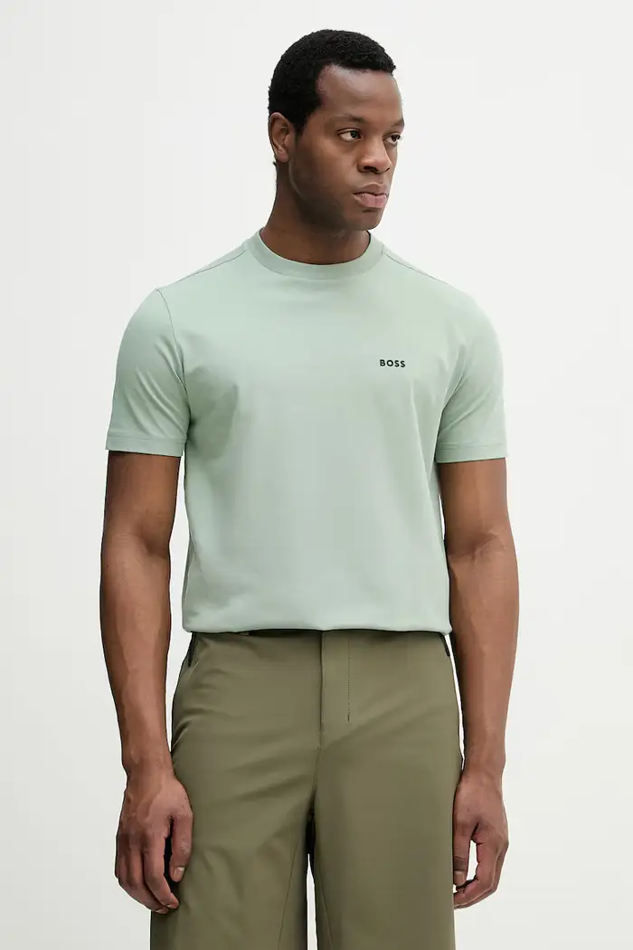 BOSS Green t-shirt da uomo in cotone con elastan Tee Verde