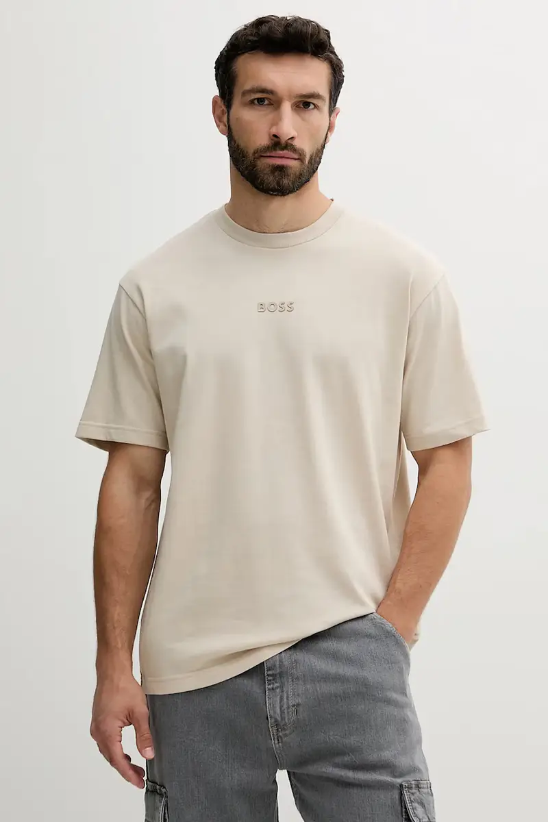 BOSS Green T-shirt Uomo Beige 3569089