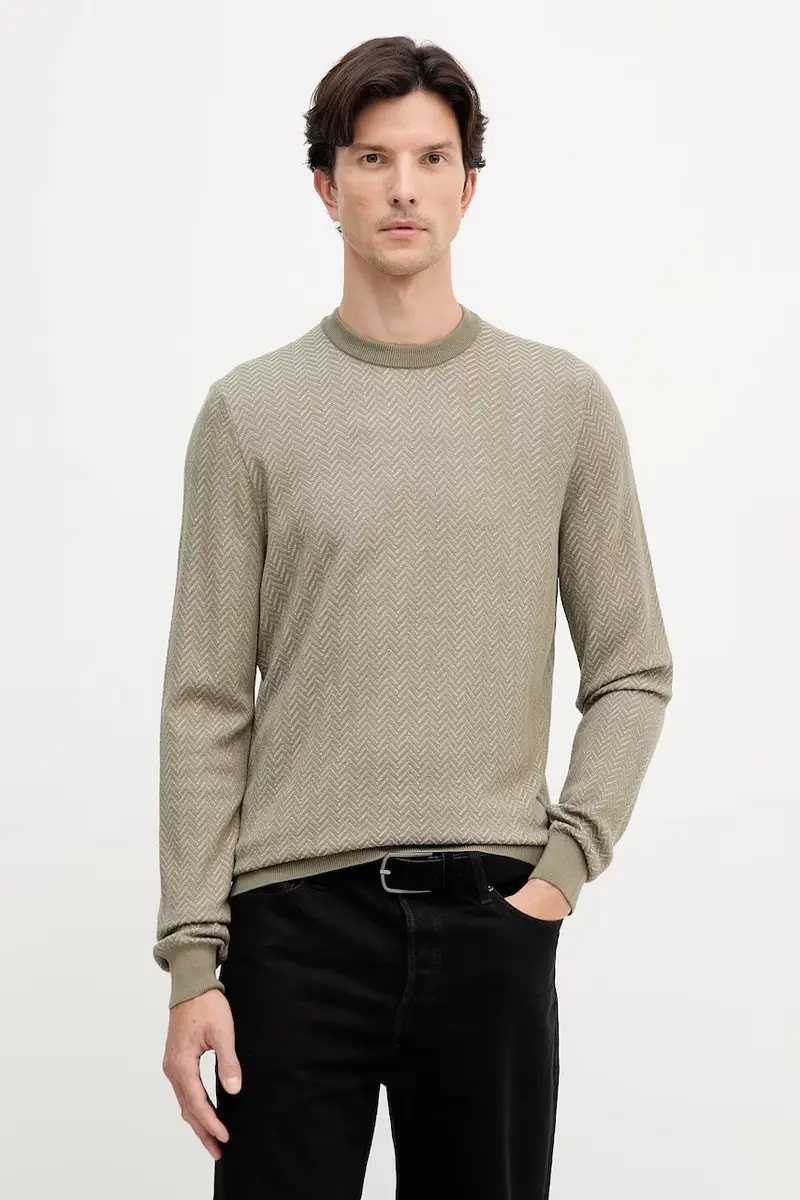 Boss maglione con lana colore verde 50549985