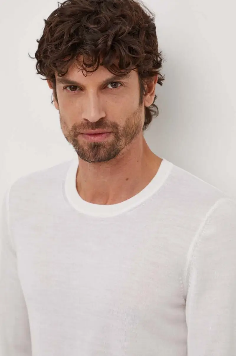 Boss maglione in lana uomo colore beige