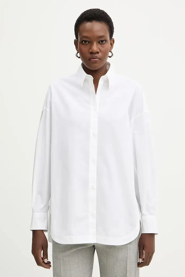 Boss Orange camicia da donna in cotone C Bostatta Bianco