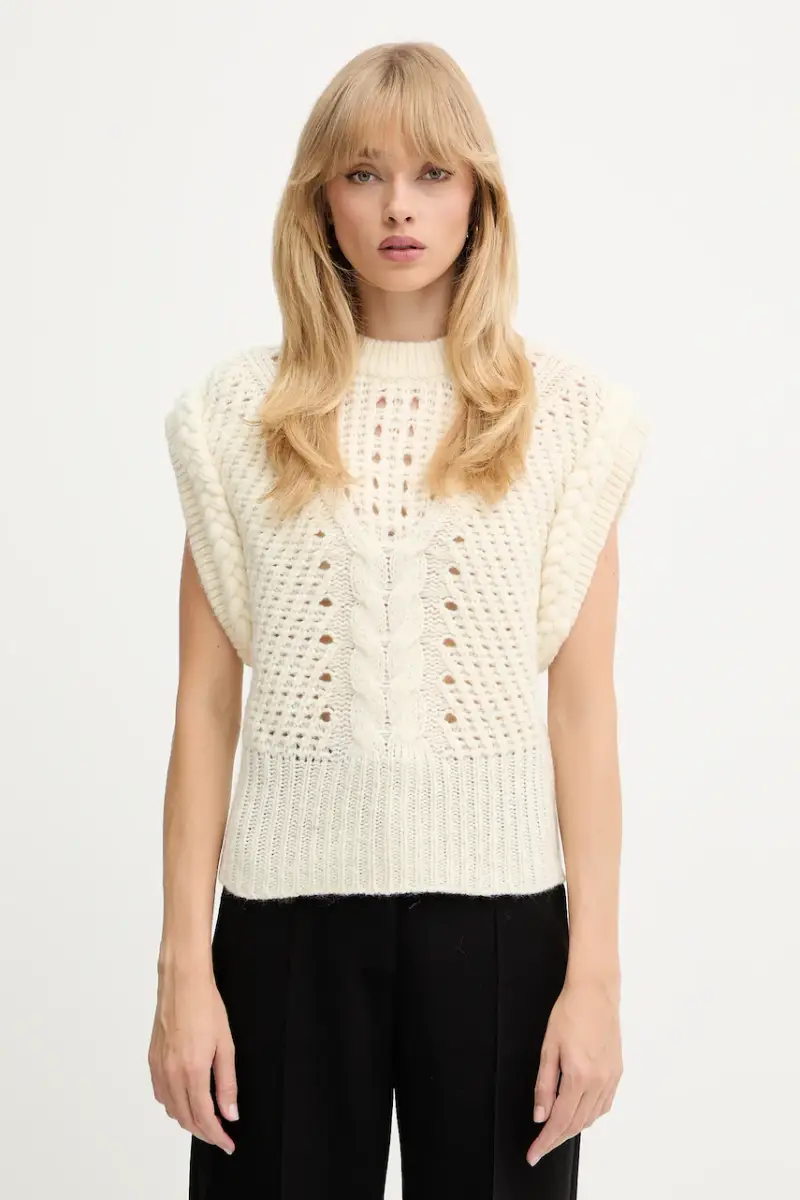 Boss Orange gilet con lana colore beige 50549310