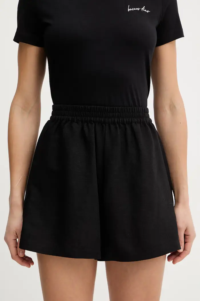 Boss Orange pantaloncini da donna con lino C Tallan Nero