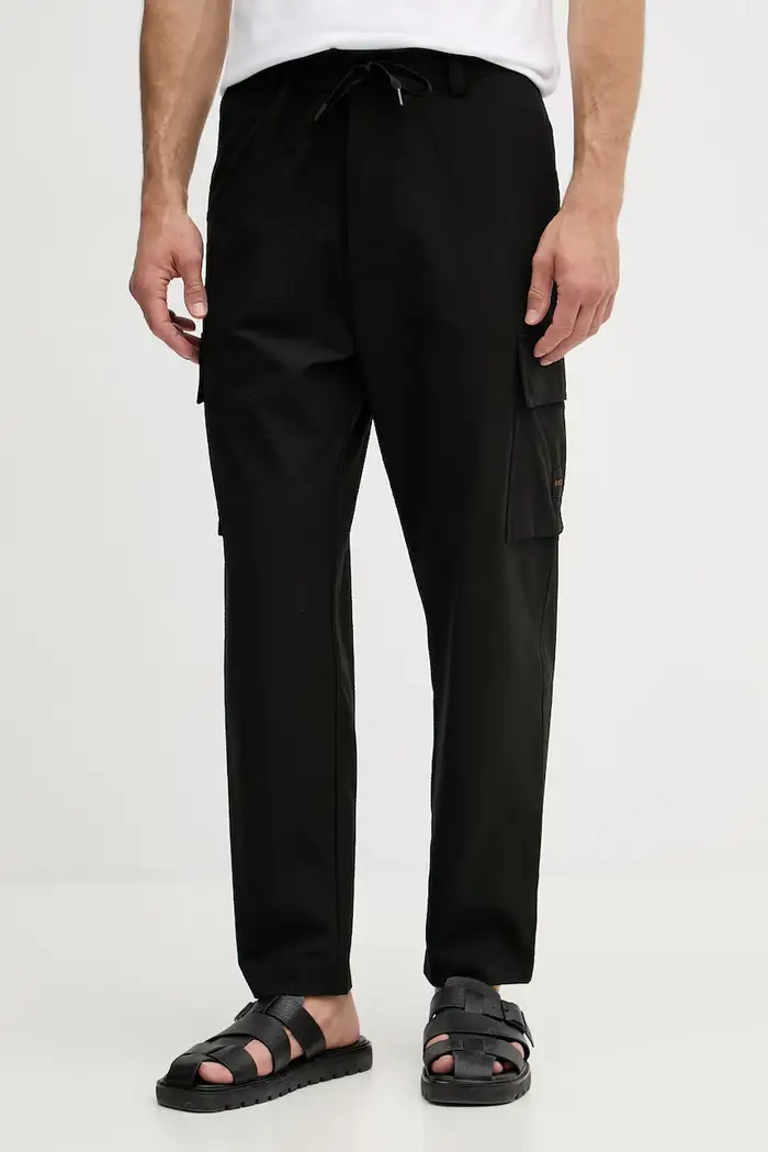 Boss Orange pantaloni cargo da uomo Nero