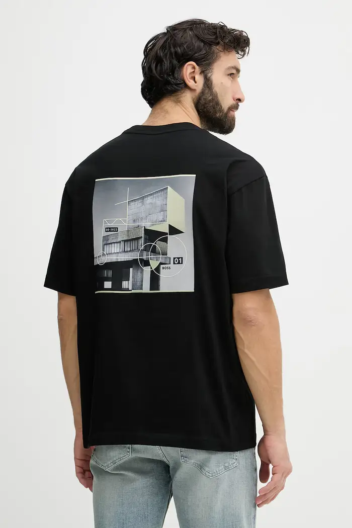 Boss Orange t-shirt da uomo in cotone Nero