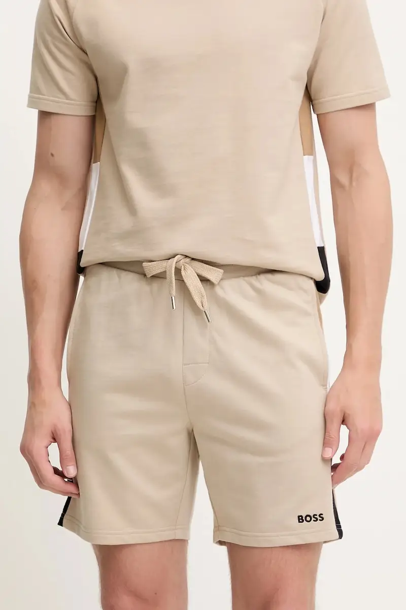 Boss pantaloncini in cotone uomo colore beige 50540730