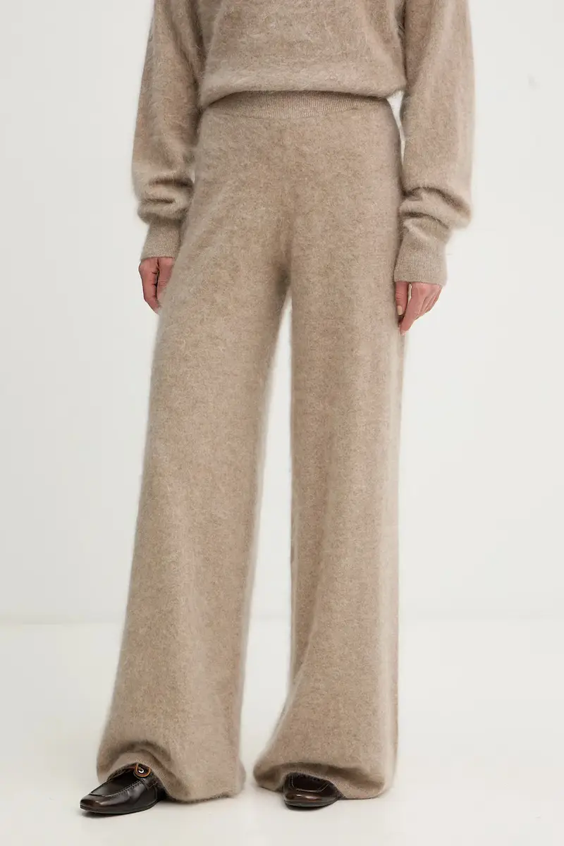 Boss pantaloni in cashmere donna colore beige 50550831