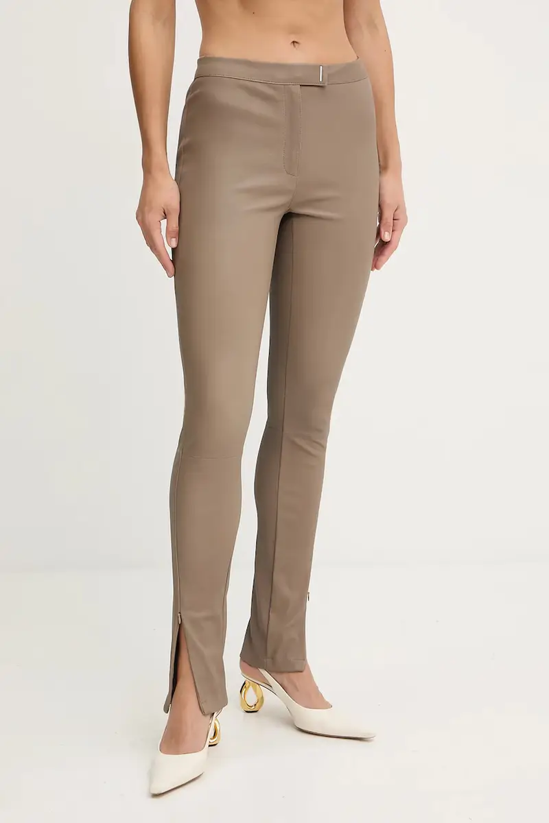 Boss pantaloni in pelle donna colore marrone 50541926 Beige