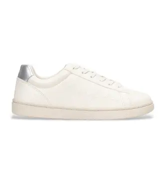 BOSS per donna 50563501 Sneakers Everlynn in pelle bianca, Bianco, Basso, Stringhe, Casual Argento