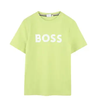 BOSS per ragazzo J52030 Maglietta verde a maniche corte (5años= 109cm), Casual, Cotone, Manica corta, moda per bambini