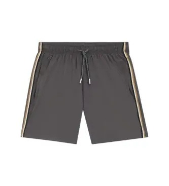 per uomo 50491594 Costume da bagno con logo e striscia grigia (XL), Grigio, Beachwear, Poliestere