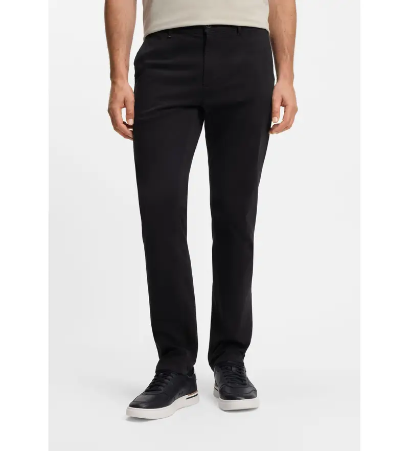 BOSS Pantaloni chino neri slim per uomo in cotone