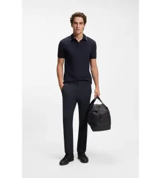 BOSS per uomo 50534305 Pantalone regular fit in tessuto elastico idrorepellente blu marino (106), Casual, Sintetico, Navy