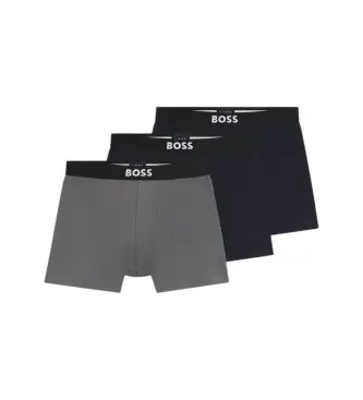 per uomo 50544272 Set di 3 boxer in cotone elasticizzato, grigio, nero (4XL), Homewear