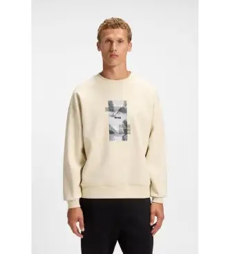 per uomo 50548324 felpa oversize color bianco sporco (XL), Casual, Cotone